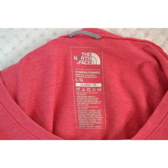 The North Face Women's Large Classic Fit Pink Long Sleeve Round Neck Shirt - Picture 5 of 11